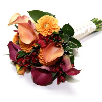 Dahlia with Calla Lily and Alstroemeria premium bridal bouquet